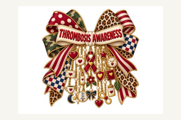 Thrombosis Awareness Charm Bow PNG