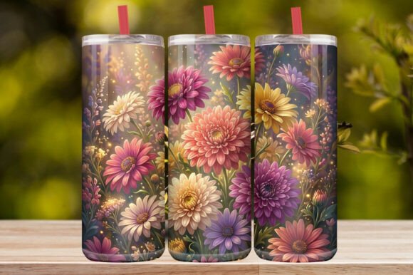 Vibrant Wildflower &Daisy Garden Tumbler