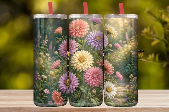 Vibrant Wildflower &Daisy Garden Tumbler