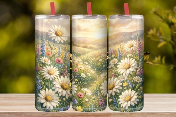 Vibrant Wildflower &Daisy Garden Tumbler
