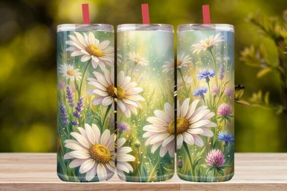 Vibrant Wildflower &Daisy Garden Tumbler