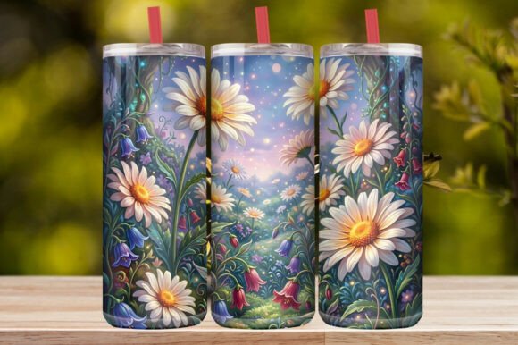 Vibrant Wildflower &Daisy Garden Tumbler