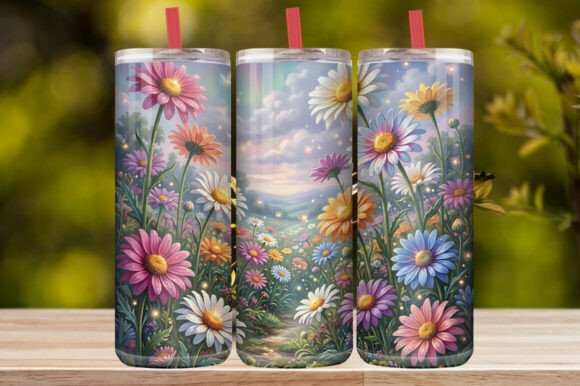 Vibrant Wildflower &Daisy Garden Tumbler