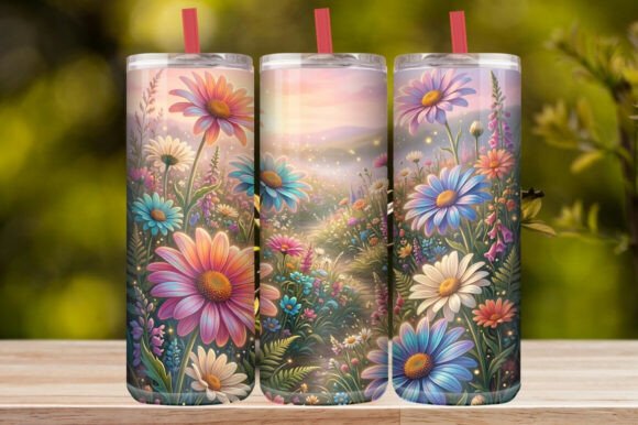 Vibrant Wildflower &Daisy Garden Tumbler