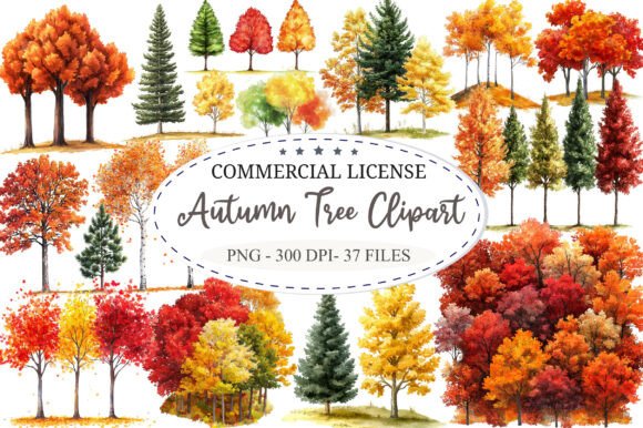 Watercolor Autumn Tree PNG Clipart