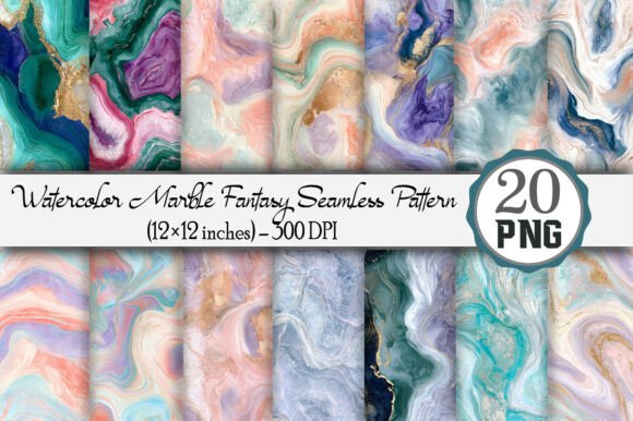 Watercolor Marble Fantasy Seamless Patte