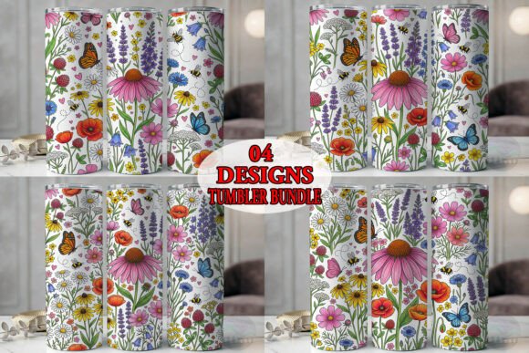 Wildflower Doodle Meadow Tumbler Bundle