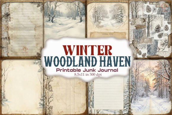 Winter Woodland Haven Junk Journal Paper