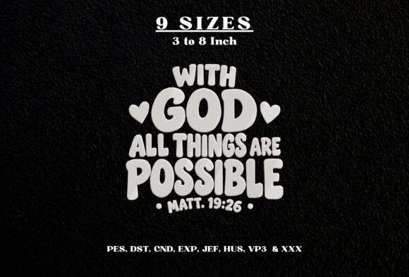 With God All Things Are Possible Embroid