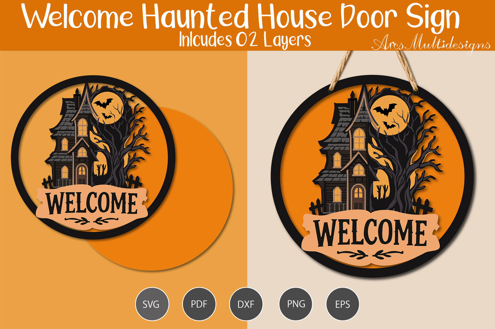 Welcome Haunted House Door Sign