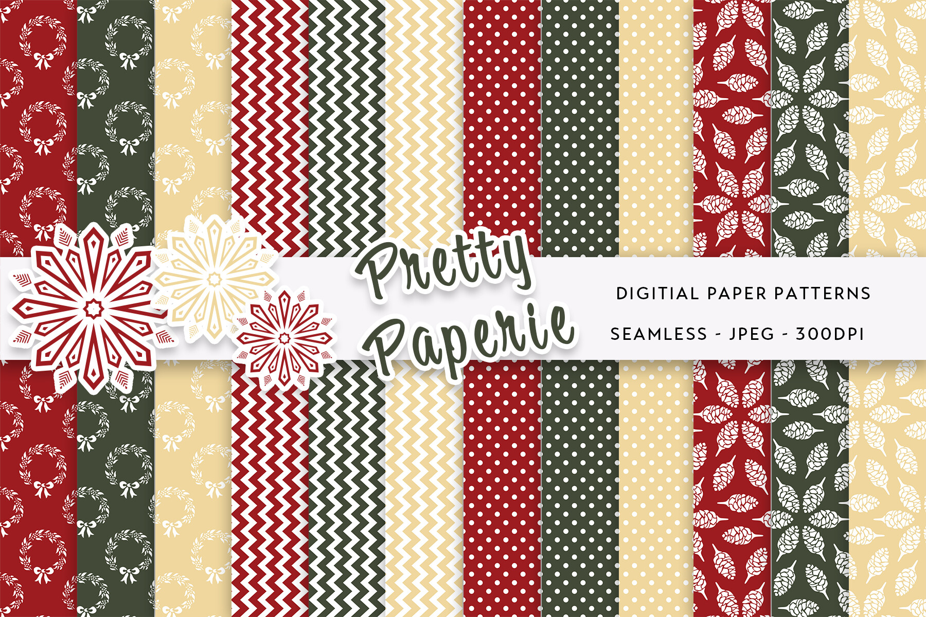 12 Christmas Digital Paper Backgrounds