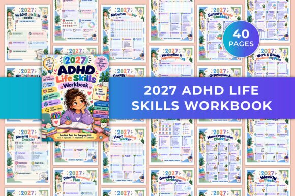 2027 ADHD Life Skills Workbook KDP