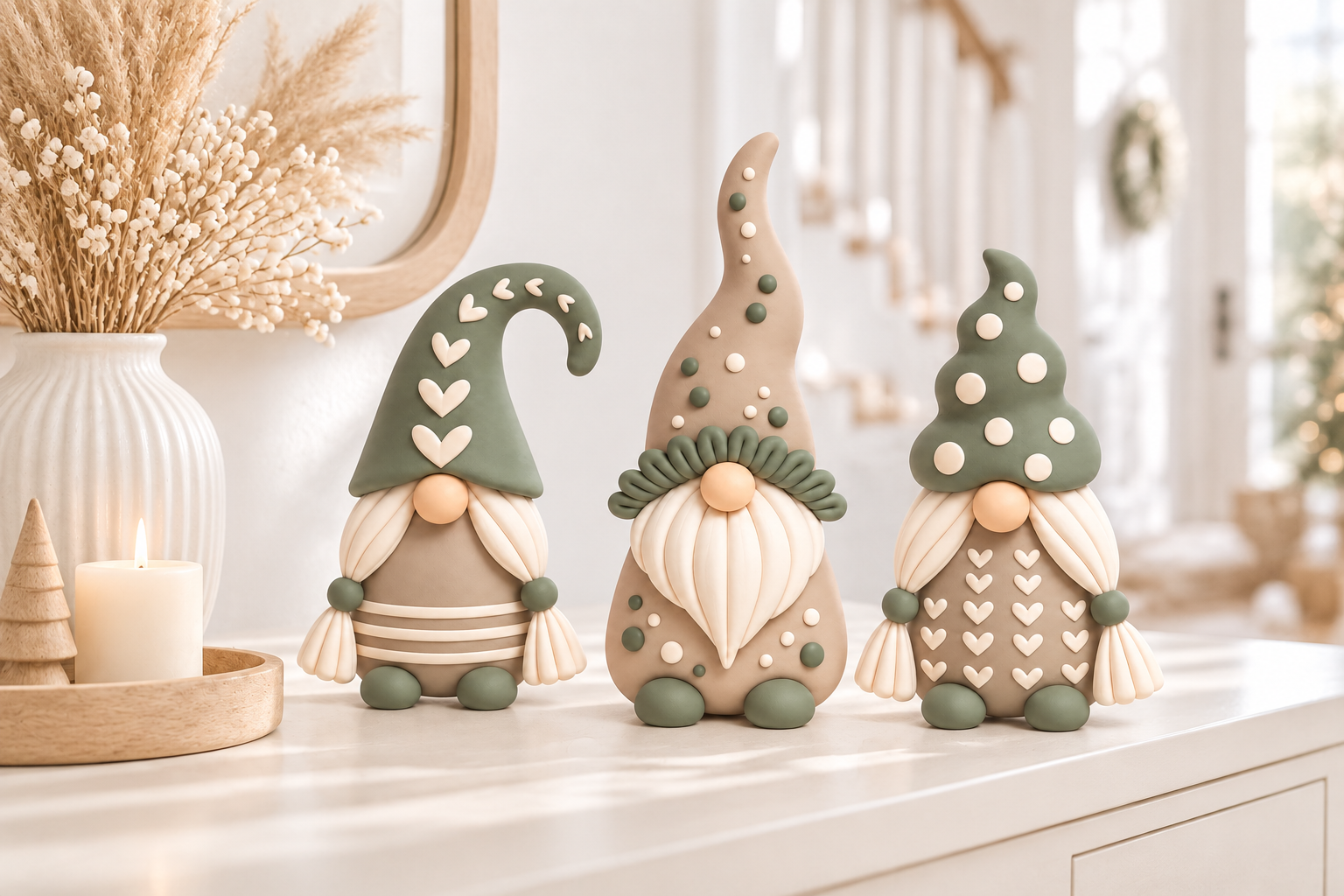 3D Print STL Christmas Gnome Trio - Scandinavian Holiday Decor Set - Image 5