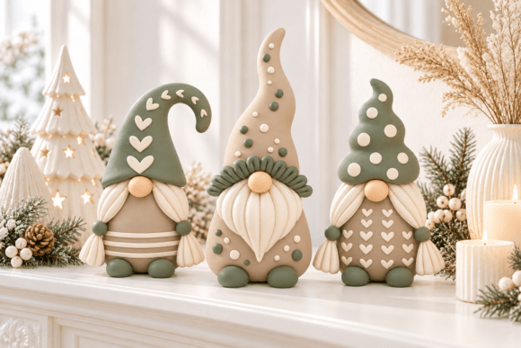 3D Print STL Christmas Gnome Trio - Scandinavian Holiday Decor Set - Image 3