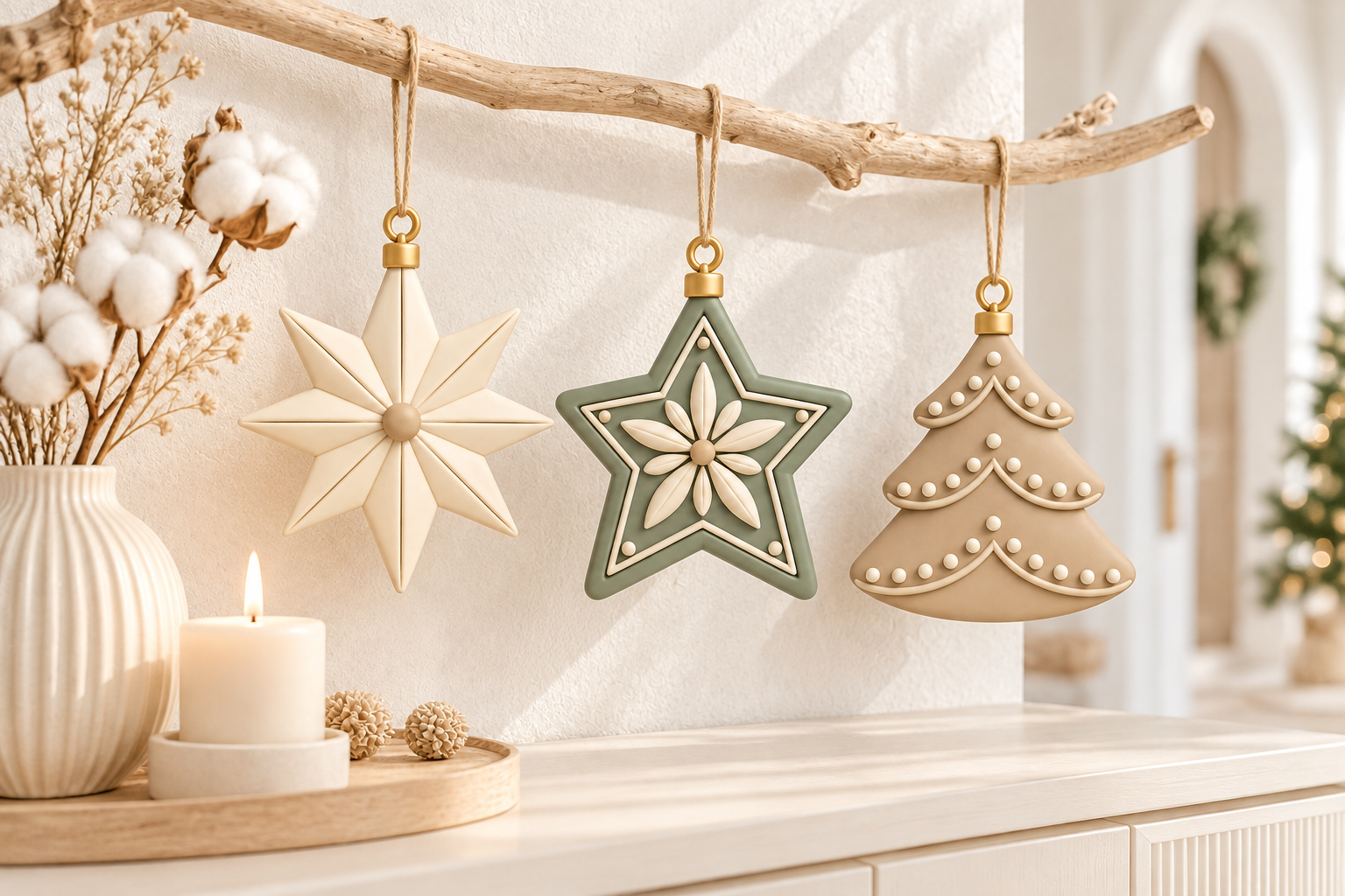 3D Print STL Christmas Ornaments Set - Star & Christmas Tree Holiday Decor - Image 5