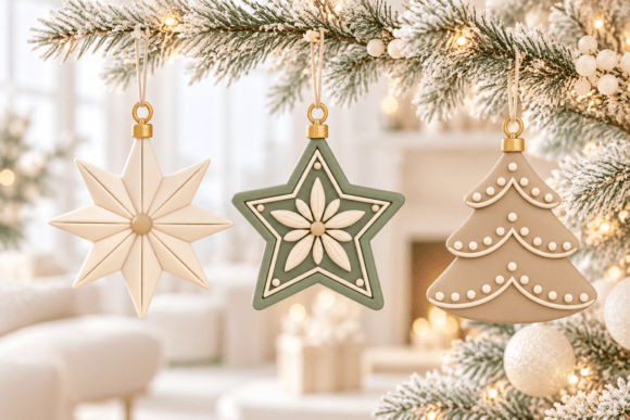 3D Print STL Christmas Ornaments Set - Star & Christmas Tree Holiday Decor - Image 4