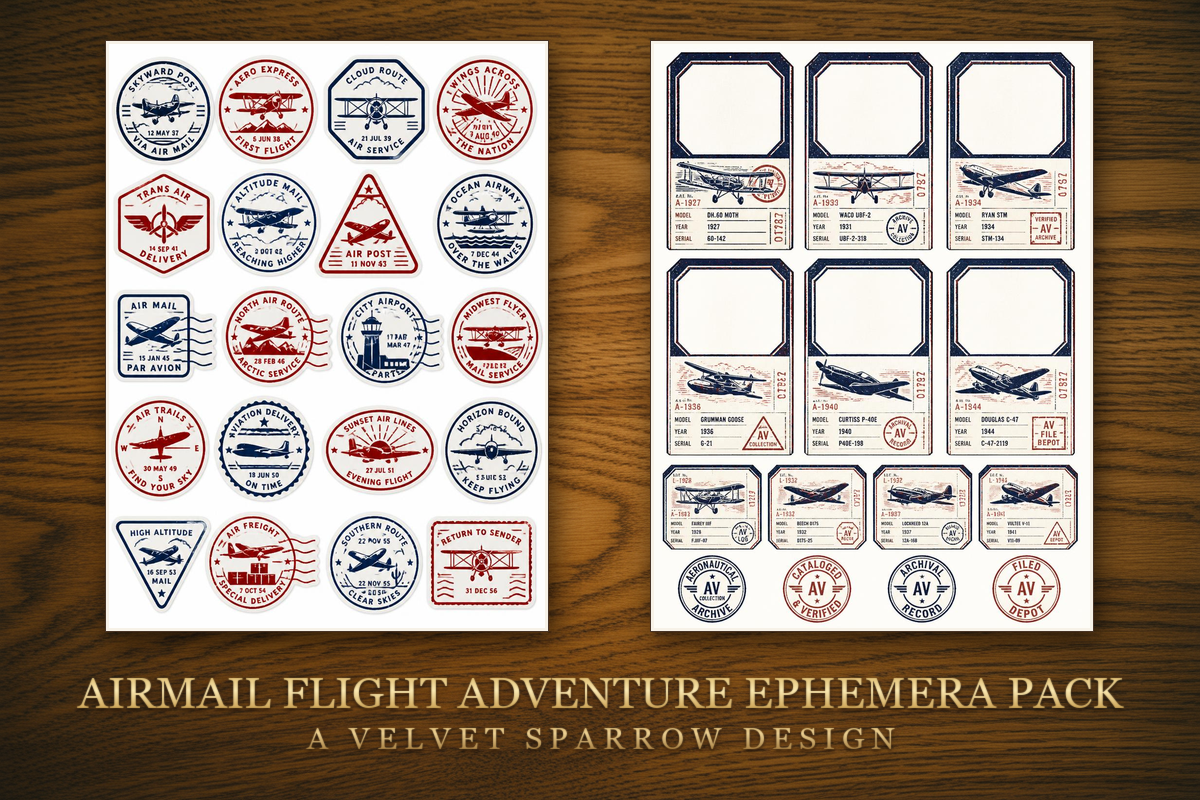 Airmail Flight Adventure Ephemera Pack