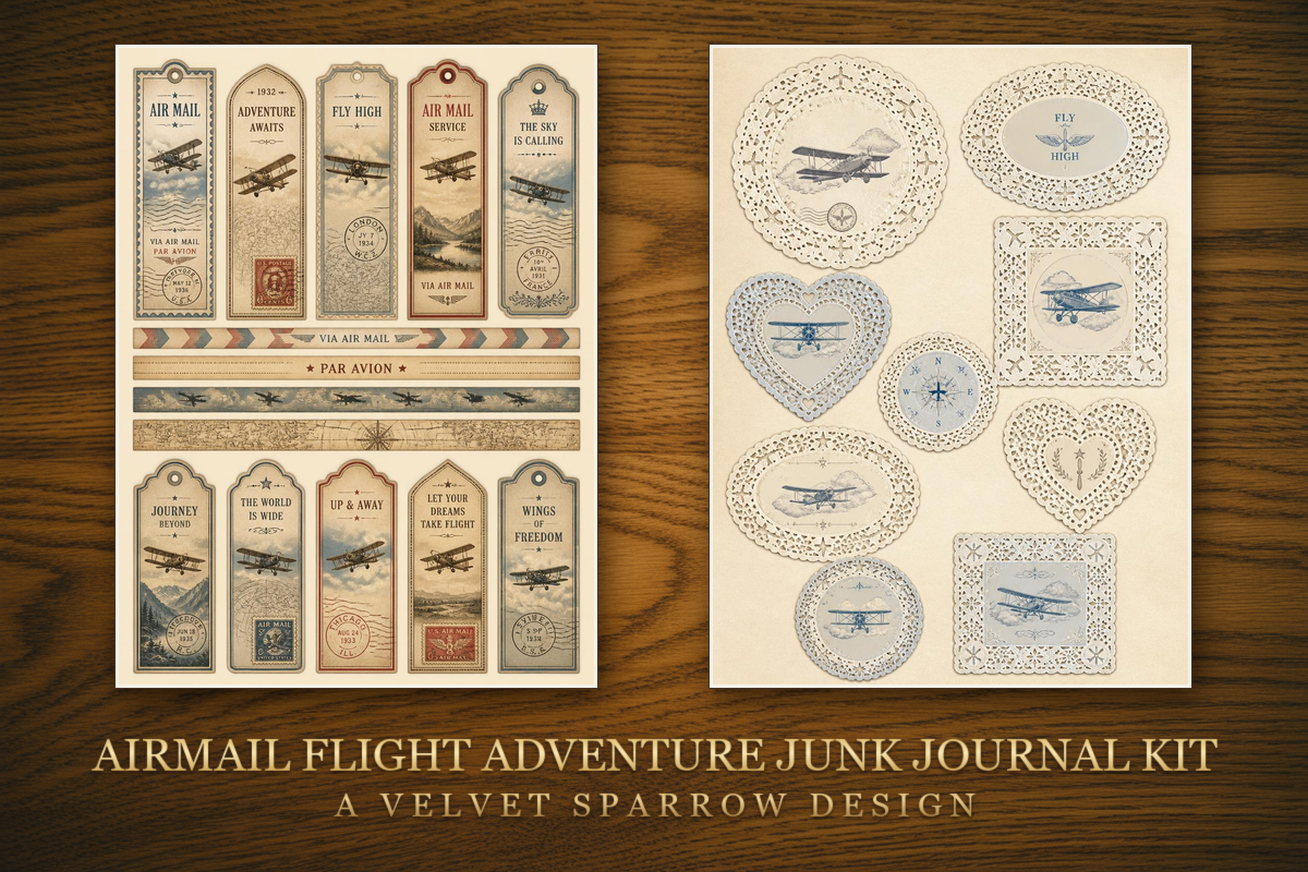 Airmail Flight Adventure Junk Journal