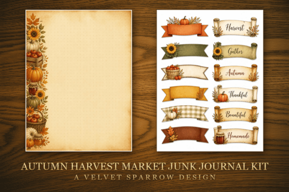 Autumn Harvest Market Junk Journal Kit