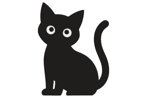 Black Cat Embroidery Design