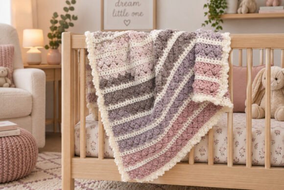 Blushing Blooms Baby Crochet Blanket
