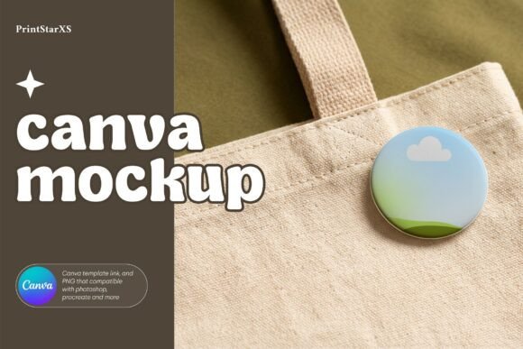 Button Pin Canva Mockup Badge Mockups