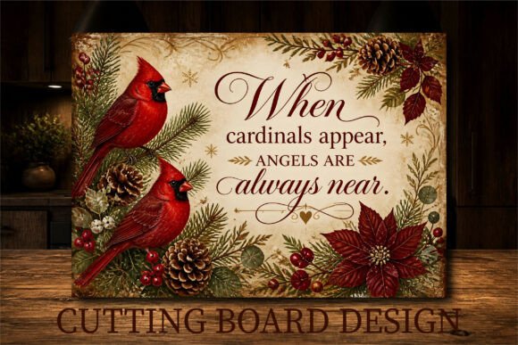 Cardinal Memorial Winter Cutting Board