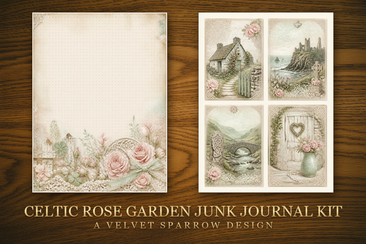 Celtic Rose Garden Junk Journal Kit
