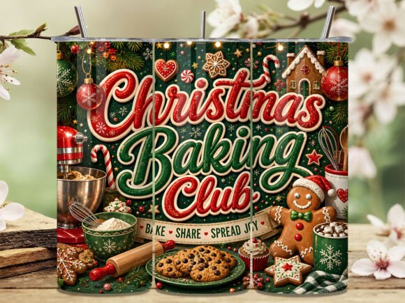 Christmas Baking Club 20oz Tumbler Wrap