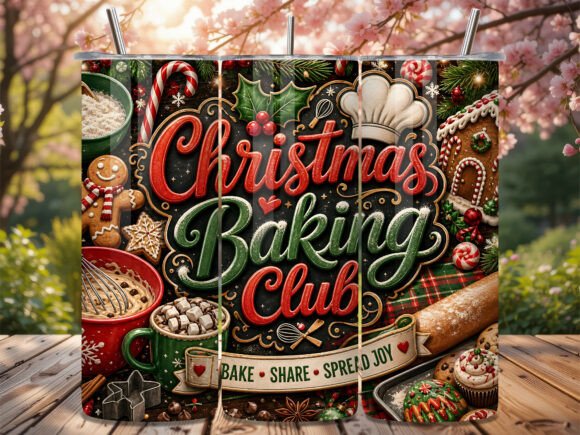 Christmas Baking Club 20oz Tumbler Wrap