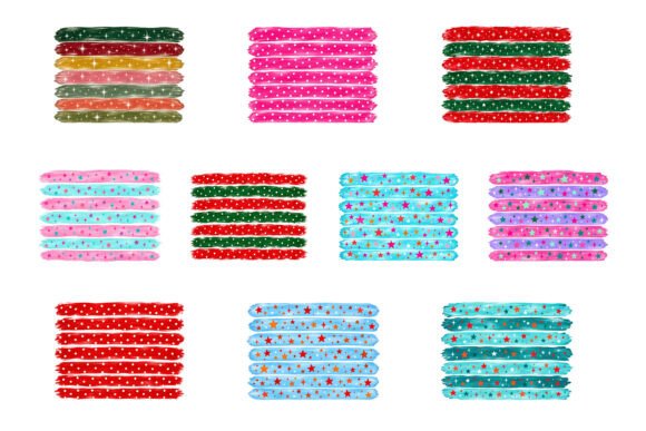 Christmas Brush Stroke Stripe Patterns