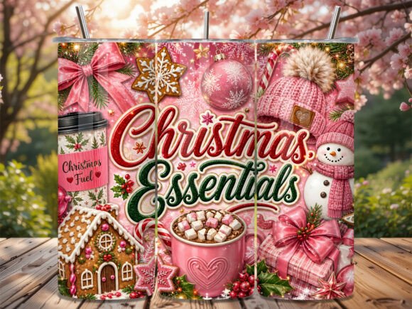 Christmas Essentials Pink Tumbler Wrap