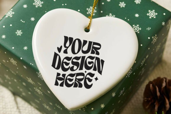 Christmas Heart Ornament Mockups