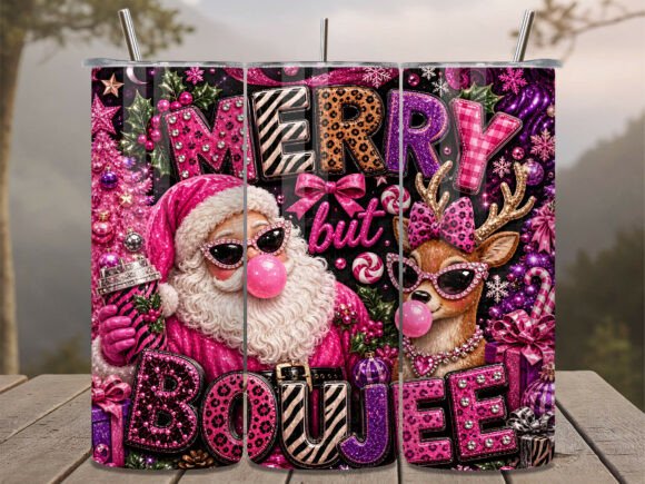 Christmas Merry Boujee 20oz Tumbler Wrap