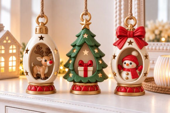 Christmas Ornament Set STL 3D Print – Festive Holiday Tree Decor Files - Image 3
