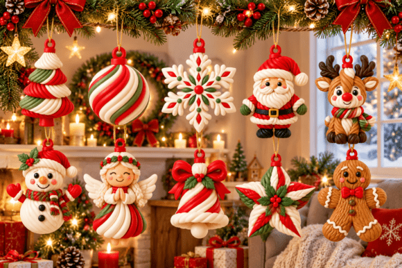 Christmas Ornaments STL 3D Print Set - 10 Festive Holiday Models - Image 3