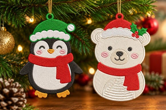 Christmas Penguin Bear Ornament