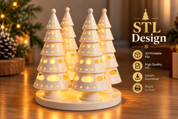 Minimalist Polar Bear Trio STL – 3D Printable Arctic Decor Set - Image 13