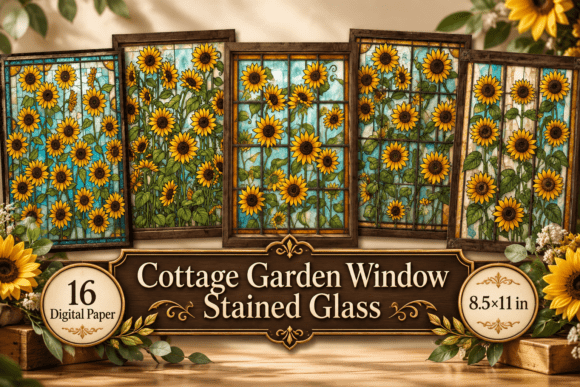 Cottage Garden Window Stained Glass