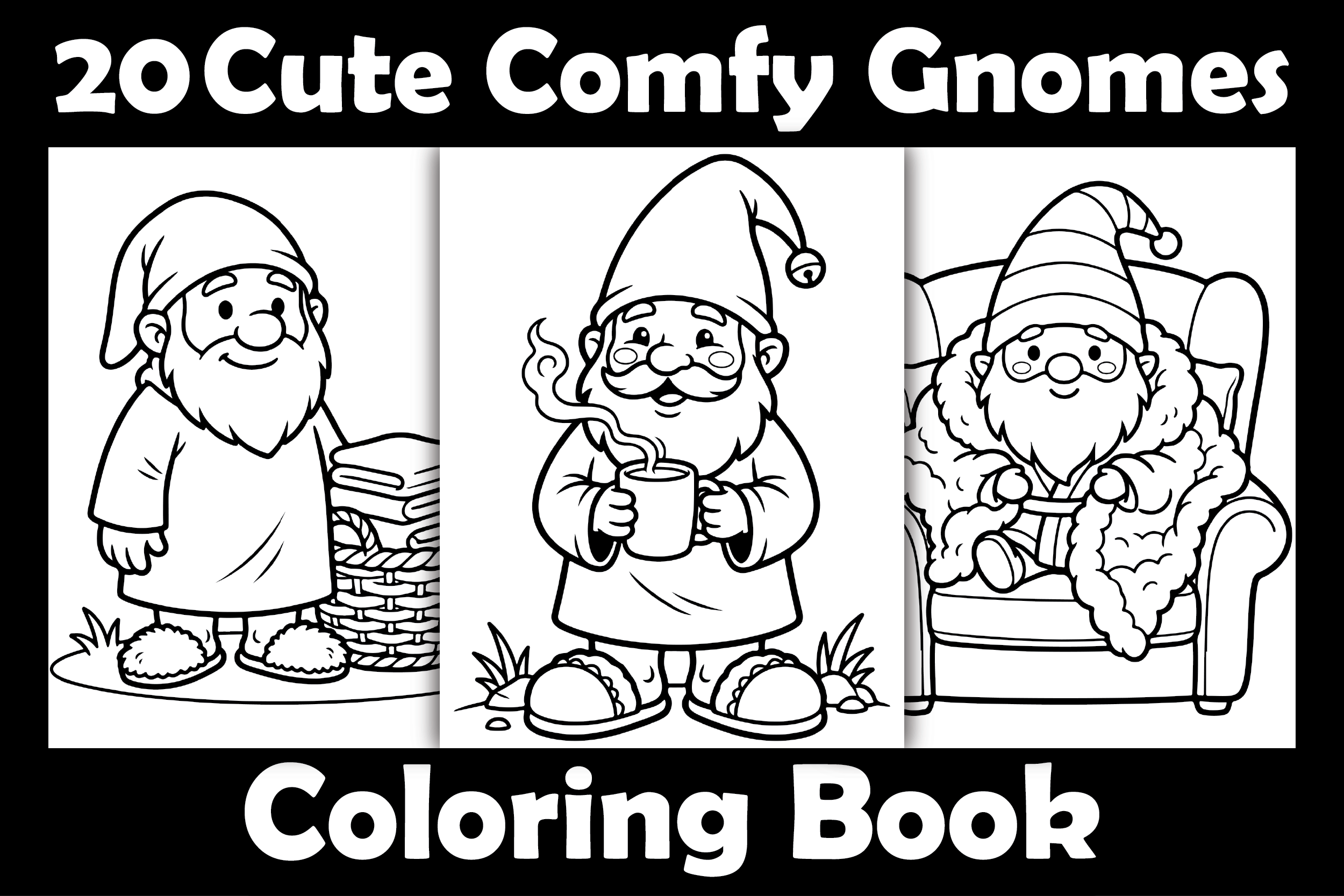 Cute Comfy Gnomes Coloring Book