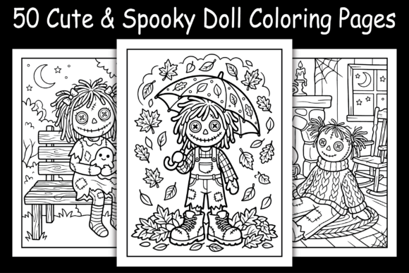 Cute & Spooky Doll Coloring Pages