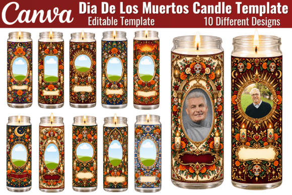Día De Los Muertos Candle Label Template