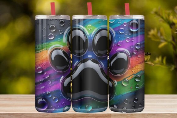 Dog Paw Print Tumbler Wrap