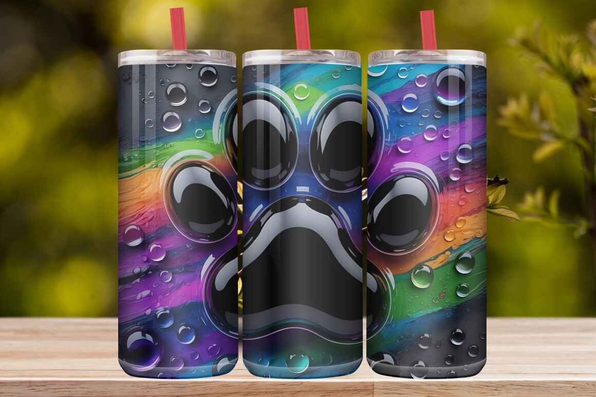 Dog Paw Print Tumbler Wrap