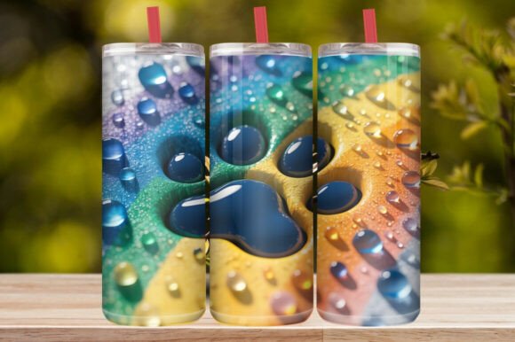Dog Paw Print Tumbler Wrap
