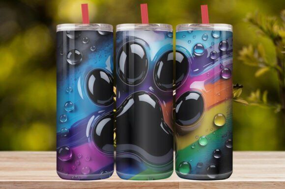 Dog Paw Print Tumbler Wrap