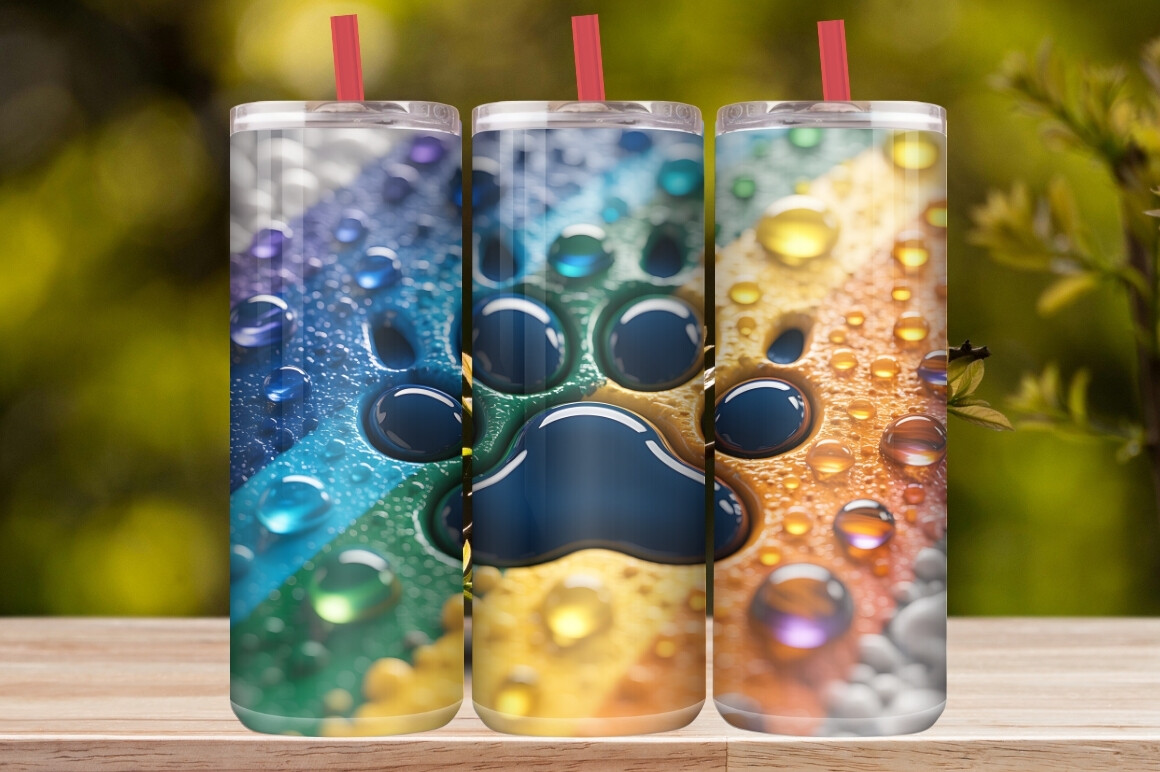 Dog Paw Print Tumbler Wrap