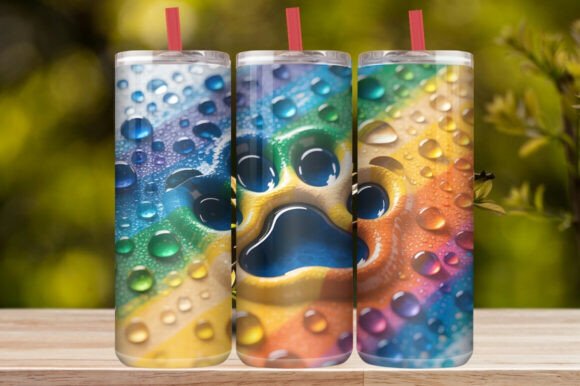 Dog Paw Print Tumbler Wrap