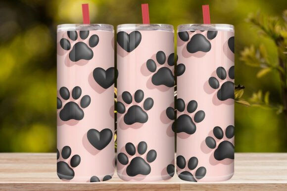 Dog Paw Print Tumbler Wrap