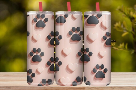 Dog Paw Print Tumbler Wrap